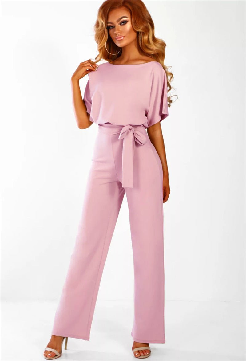 7 - color Fashion Lace - up Button Short - sleeved Women's Jumpsuit - StoreTokTik7 - color Fashion Lace - up Button Short - sleeved Women's Jumpsuit