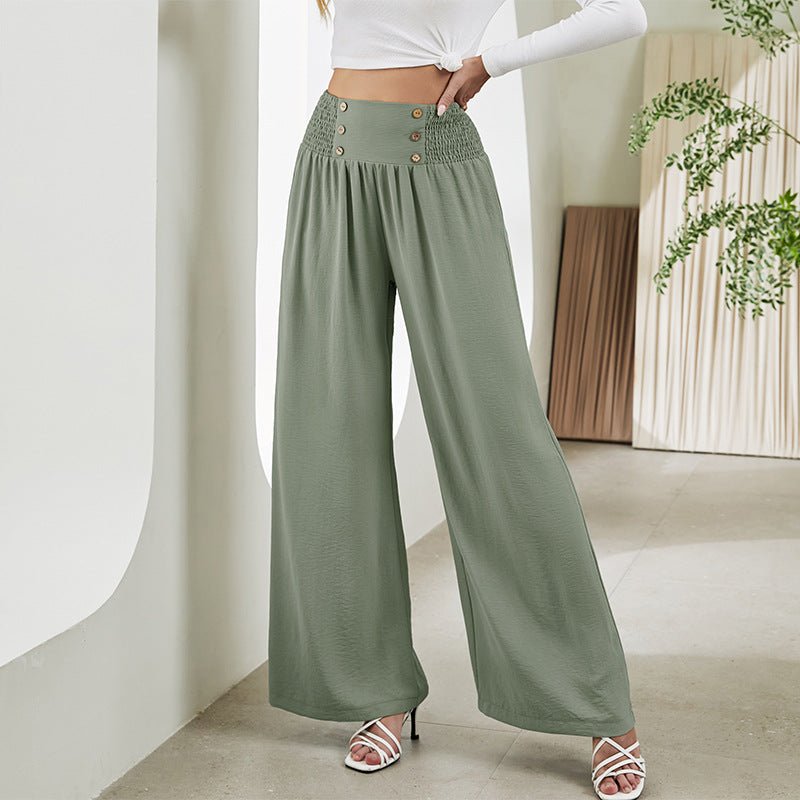 Fashion Straight Wide Leg Pants Elastic High Waist Casual Trousers For Women - StoreTokTikFashion Straight Wide Leg Pants Elastic High Waist Casual Trousers For Women