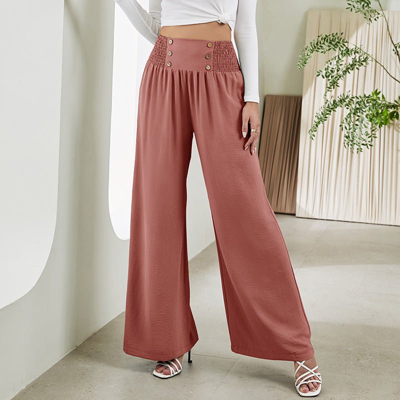 Fashion Straight Wide Leg Pants Elastic High Waist Casual Trousers For Women - StoreTokTikFashion Straight Wide Leg Pants Elastic High Waist Casual Trousers For Women