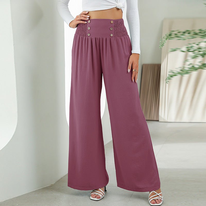 Fashion Straight Wide Leg Pants Elastic High Waist Casual Trousers For Women - StoreTokTikFashion Straight Wide Leg Pants Elastic High Waist Casual Trousers For Women