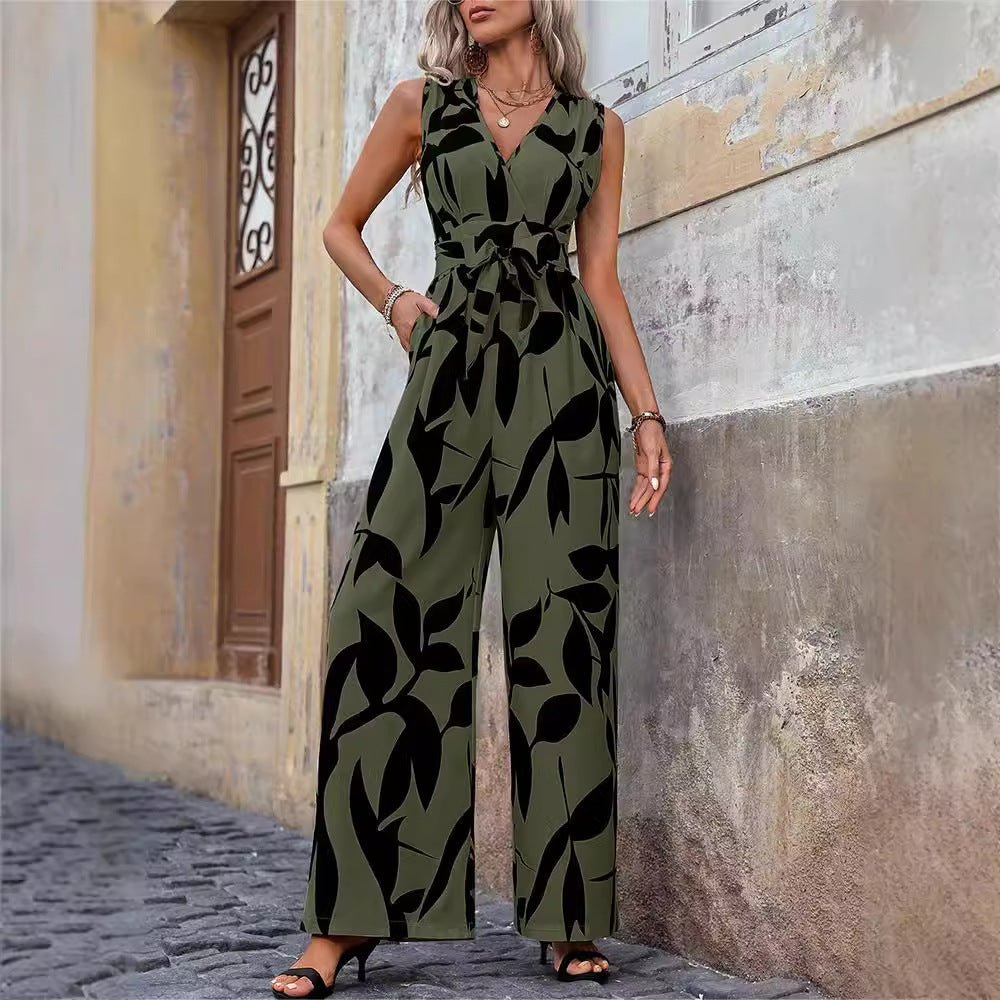 Fashionable High Waist Lace - up Wide Leg Jumpsuit For Women - StoreTokTikFashionable High Waist Lace - up Wide Leg Jumpsuit For Women