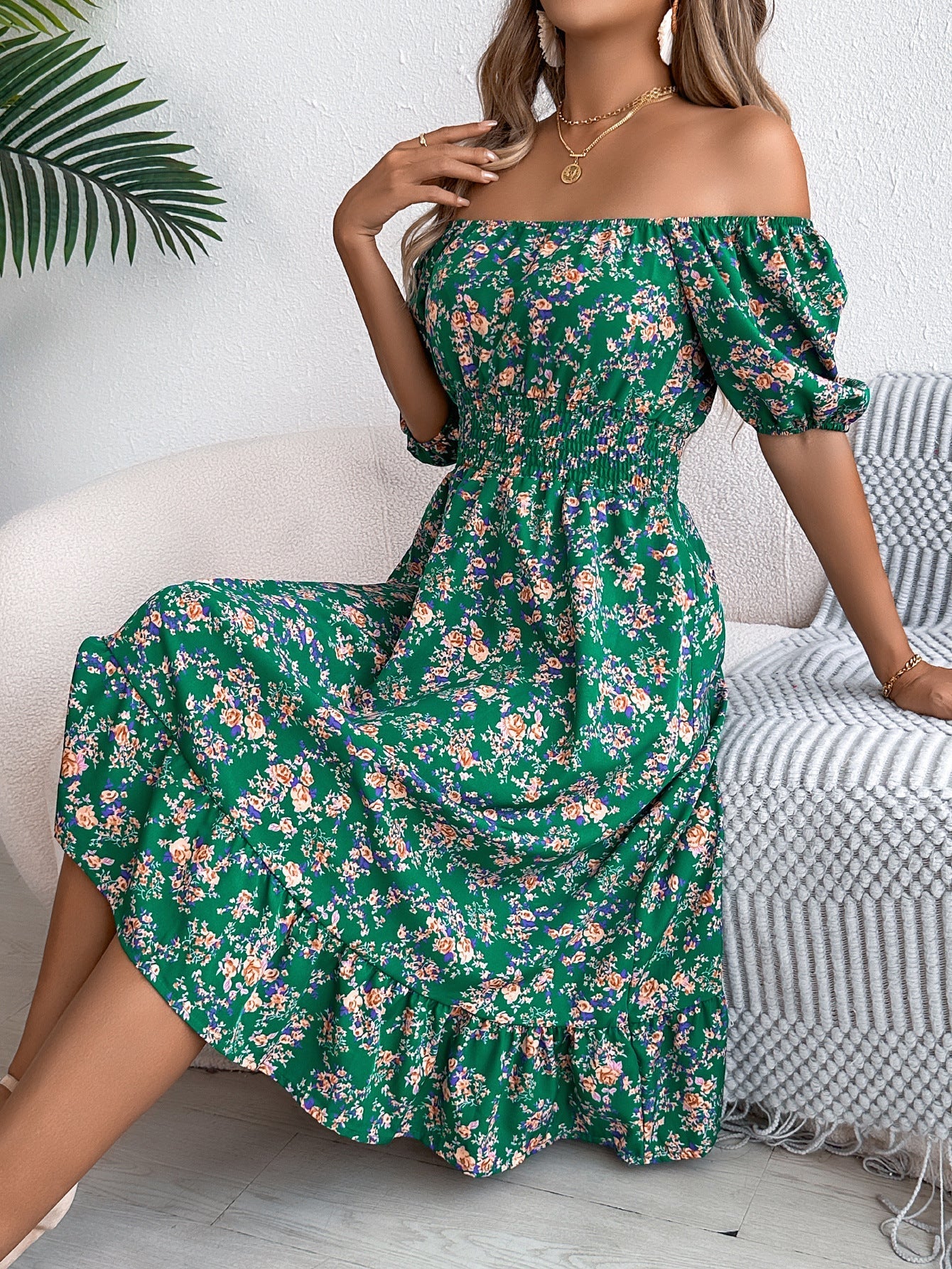Floral Print Squufare Collar Dres Summer Fashion sRfles Dresses Women's Clothing - StoreTokTikFloral Print Squufare Collar Dres Summer Fashion sRfles Dresses Women's Clothing