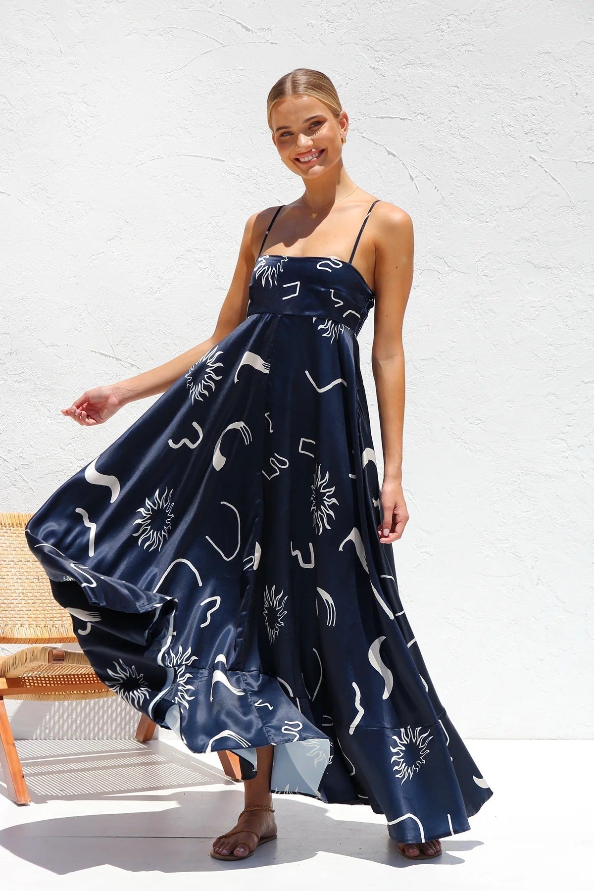 Floral Print Suspender Dress Summer Slim Fit Long Dresses For Womens Clothing - StoreTokTikFloral Print Suspender Dress Summer Slim Fit Long Dresses For Womens Clothing