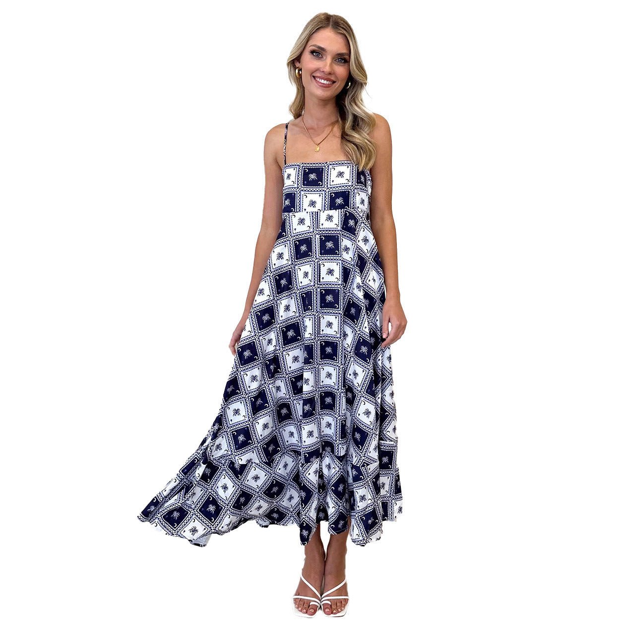 Floral Print Suspender Dress Summer Slim Fit Long Dresses For Womens Clothing - StoreTokTikFloral Print Suspender Dress Summer Slim Fit Long Dresses For Womens Clothing