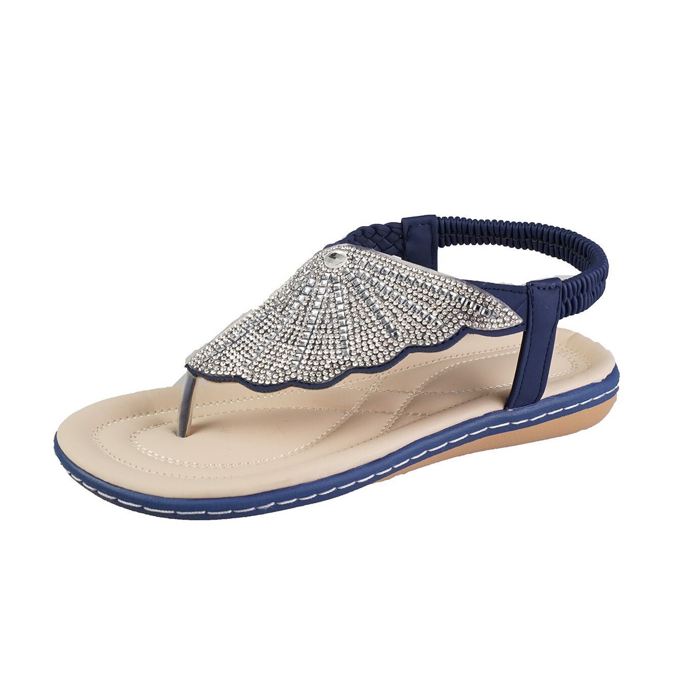 New Rhinestone Shell Flip - Flops Sandals Summer Beach Shoes For Women Fashion Casual Low Heel Flat Slides Slippers - StoreTokTikNew Rhinestone Shell Flip - Flops Sandals Summer Beach Shoes For Women Fashion Casual Low Heel Flat Slides Slippers