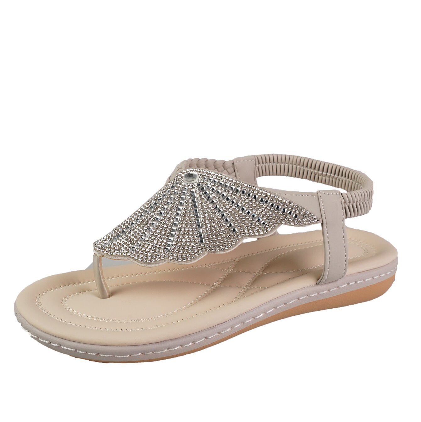 New Rhinestone Shell Flip - Flops Sandals Summer Beach Shoes For Women Fashion Casual Low Heel Flat Slides Slippers - StoreTokTikNew Rhinestone Shell Flip - Flops Sandals Summer Beach Shoes For Women Fashion Casual Low Heel Flat Slides Slippers