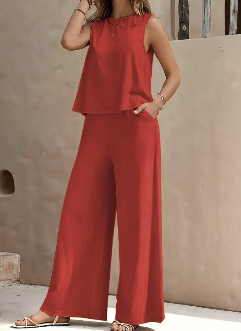 Solid Color Casual Loose Pants Sets For Women Elegant Spring Summer Women's Two Pieces Suit Full Trouser Set Female Outfit Clothes - StoreTokTikSolid Color Casual Loose Pants Sets For Women Elegant Spring Summer Women's Two Pieces Suit Full Trouser Set Female Outfit Clothes