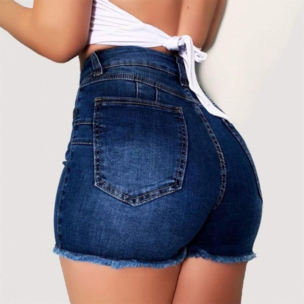 Stretch Slim Fit Ripped Tassel Denim Shorts For Women - StoreTokTikStretch Slim Fit Ripped Tassel Denim Shorts For Women
