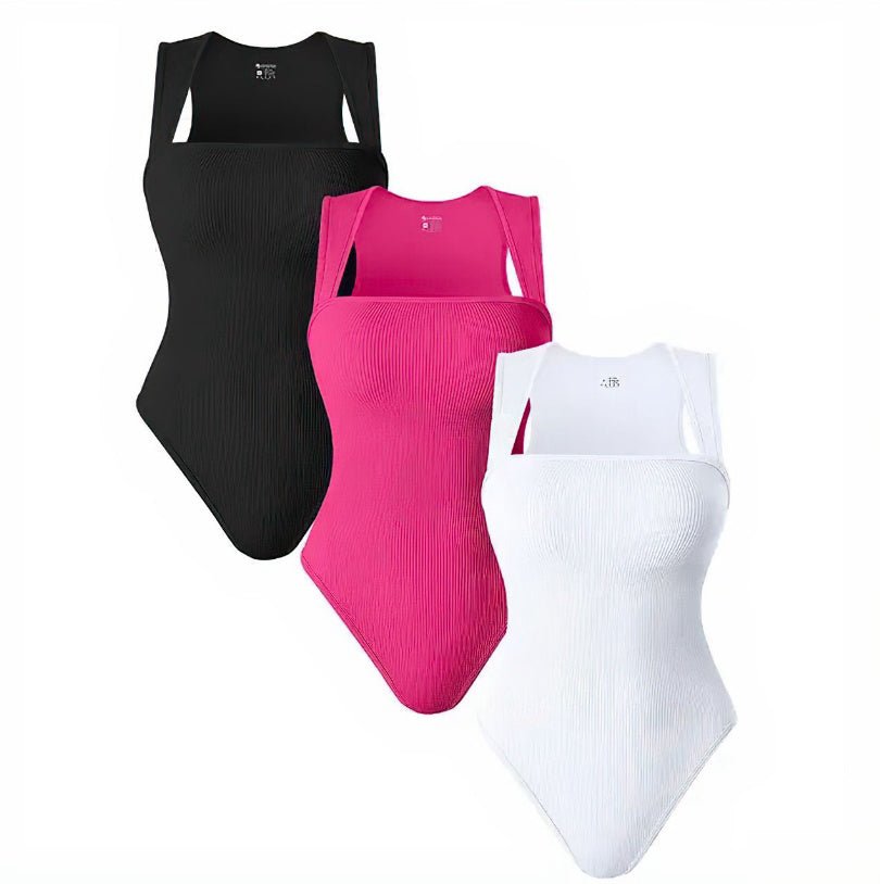 Thread Square Neck Jumpsuit Sleeveless Slim Fit Tank Top Summer Shapewear - StoreTokTikThread Square Neck Jumpsuit Sleeveless Slim Fit Tank Top Summer Shapewear