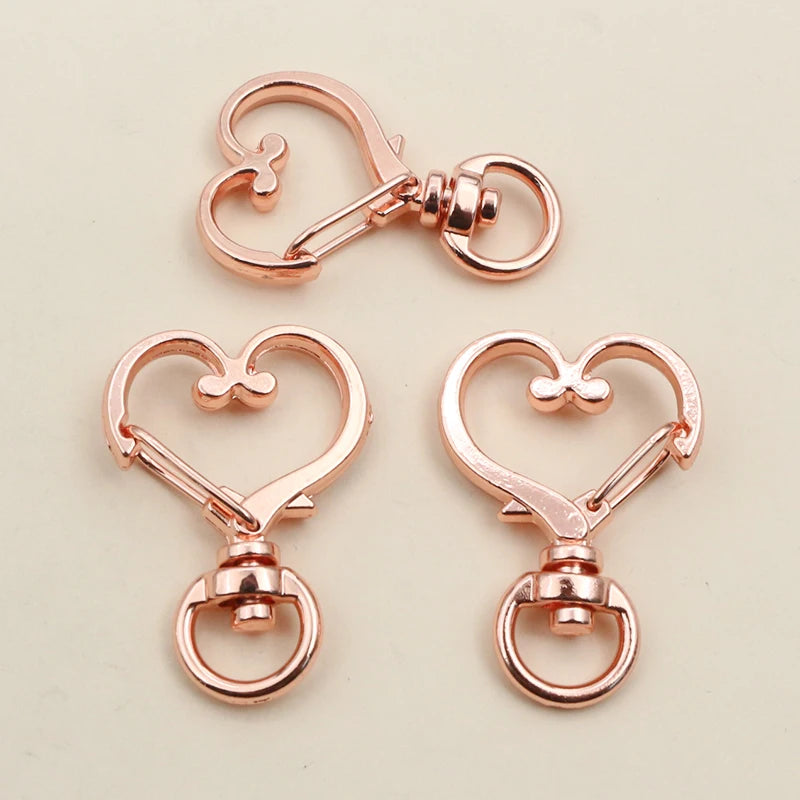 10pcs 35x24mm Heart Snap Hook Trigger Lobaster Clasp Clips Buckles For Keychain DIY Jewelry Making Accessories Findings