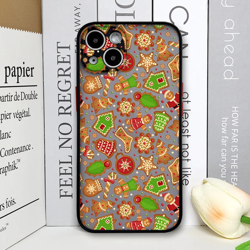 Funny Christmas Themed Gingerbreadman Phone Case for Samsung Galaxy S25 Ultra S24 Fe S23 S22 Plus S21FE 5G Shockproof Soft Cover