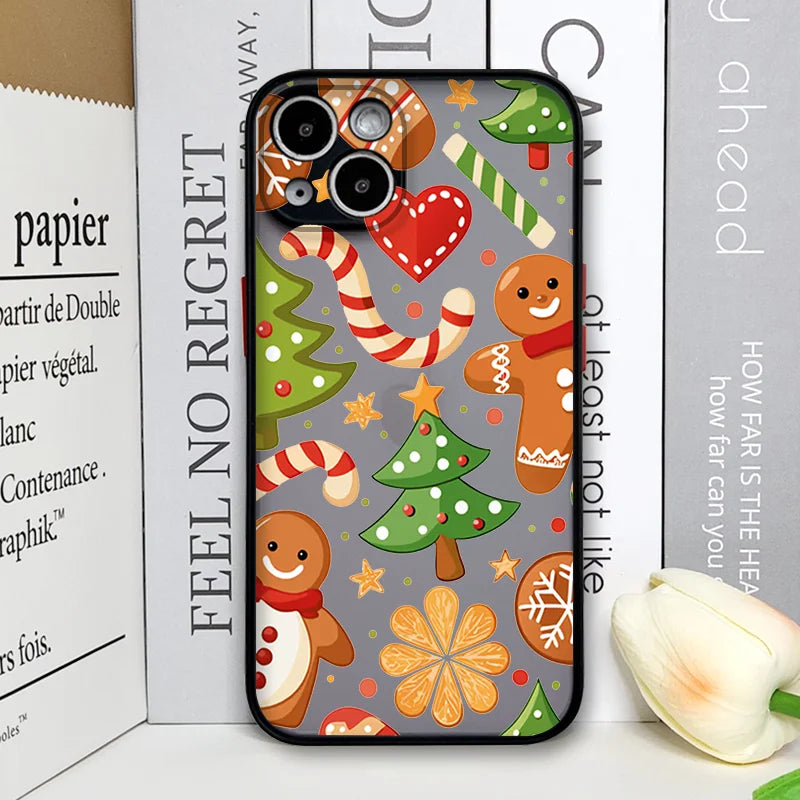 Funny Christmas Themed Gingerbreadman Phone Case for Samsung Galaxy S25 Ultra S24 Fe S23 S22 Plus S21FE 5G Shockproof Soft Cover