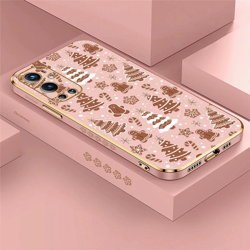 Fashion Plating Phone Case For Oneplus Nord 3 CE 2 Lite N20 5G 9 8T Camera Lens Protection Shockproof Christmas Tree Cover