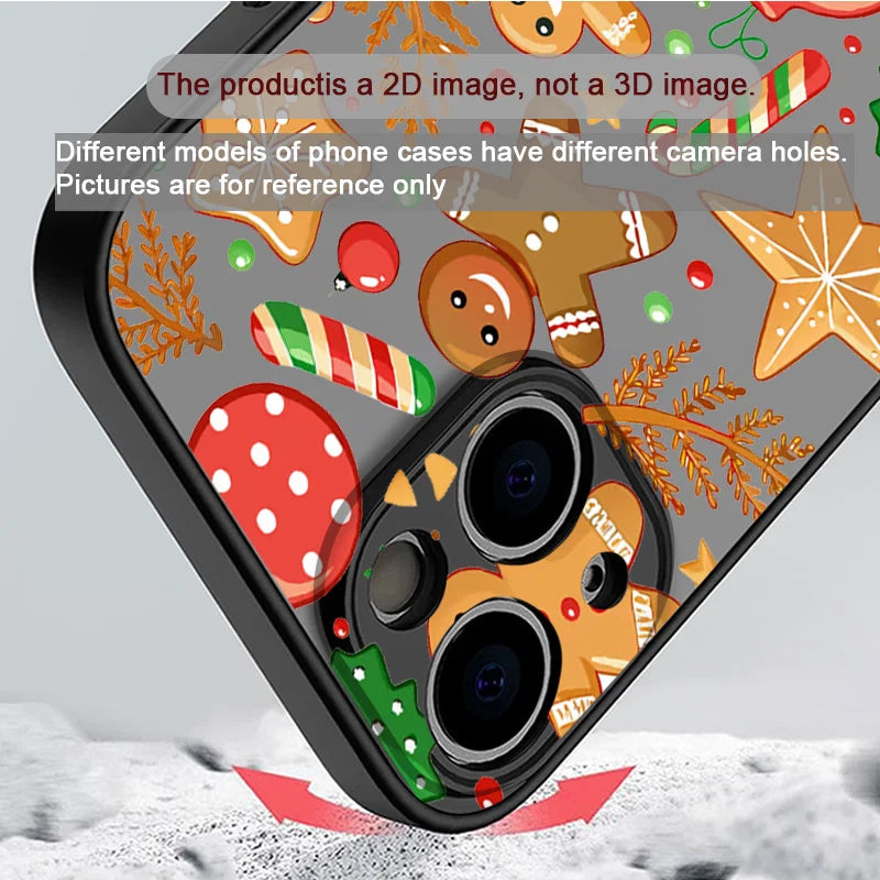 Funny Christmas Themed Gingerbreadman Phone Case for Samsung Galaxy S25 Ultra S24 Fe S23 S22 Plus S21FE 5G Shockproof Soft Cover