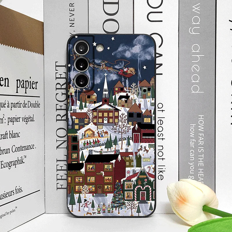 Christmas Snow Street Shop Window Scenery Pattern Phone Case for OnePlus 12 13R 11 10 9 8 Pro Nord 4 N100 CE3 ACE2 ACE3 5G Cover
