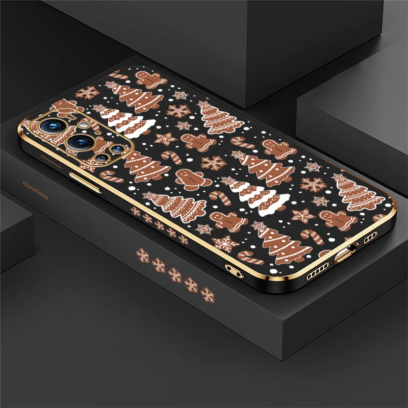 Fashion Plating Phone Case For Oneplus Nord 3 CE 2 Lite N20 5G 9 8T Camera Lens Protection Shockproof Christmas Tree Cover