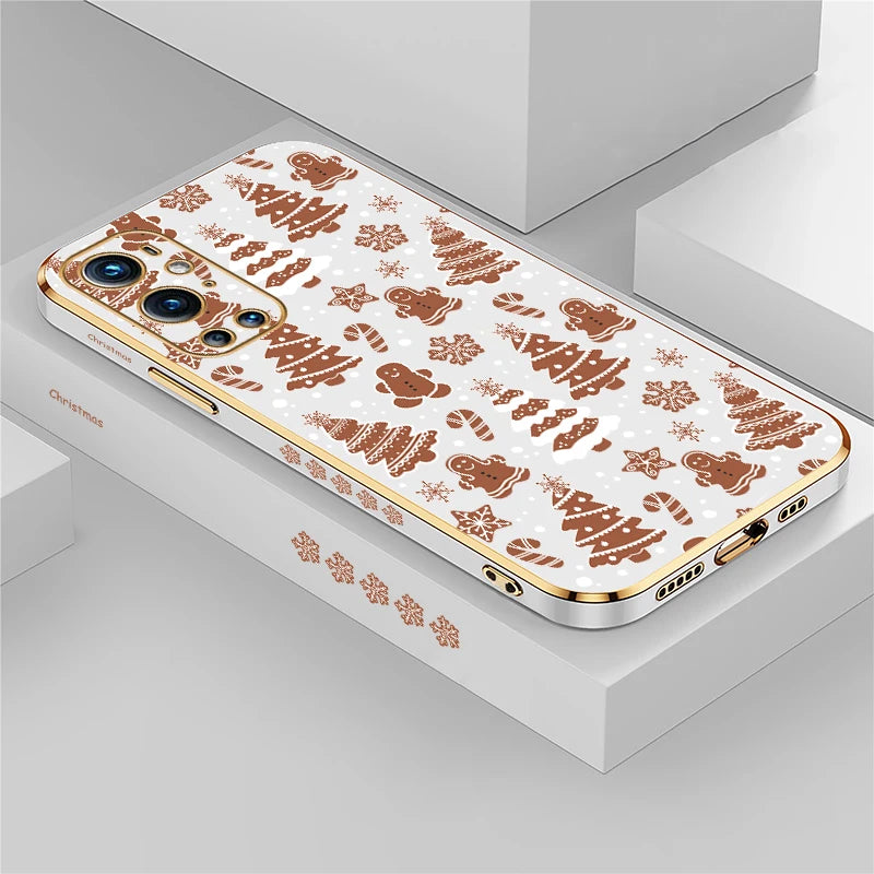 Fashion Plating Phone Case For Oneplus Nord 3 CE 2 Lite N20 5G 9 8T Camera Lens Protection Shockproof Christmas Tree Cover