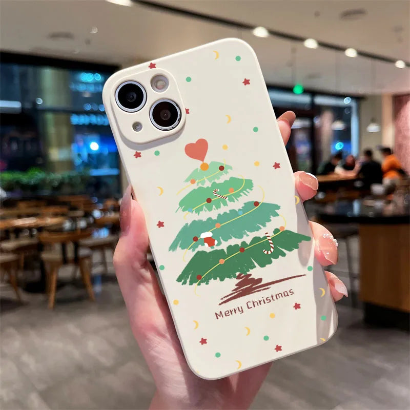 Christmas Tree Print Phone Case For Xiaomi Poco X7 Pro 5G M6 Pro 4G X6 X5 X3 F5 F6 X7 Shockproof Candy Matte Soft Silicone Cover