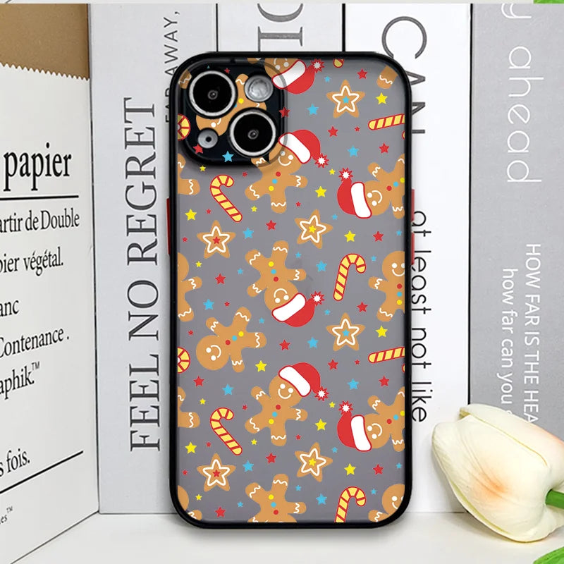 Funny Christmas Themed Gingerbreadman Phone Case for Samsung Galaxy S25 Ultra S24 Fe S23 S22 Plus S21FE 5G Shockproof Soft Cover