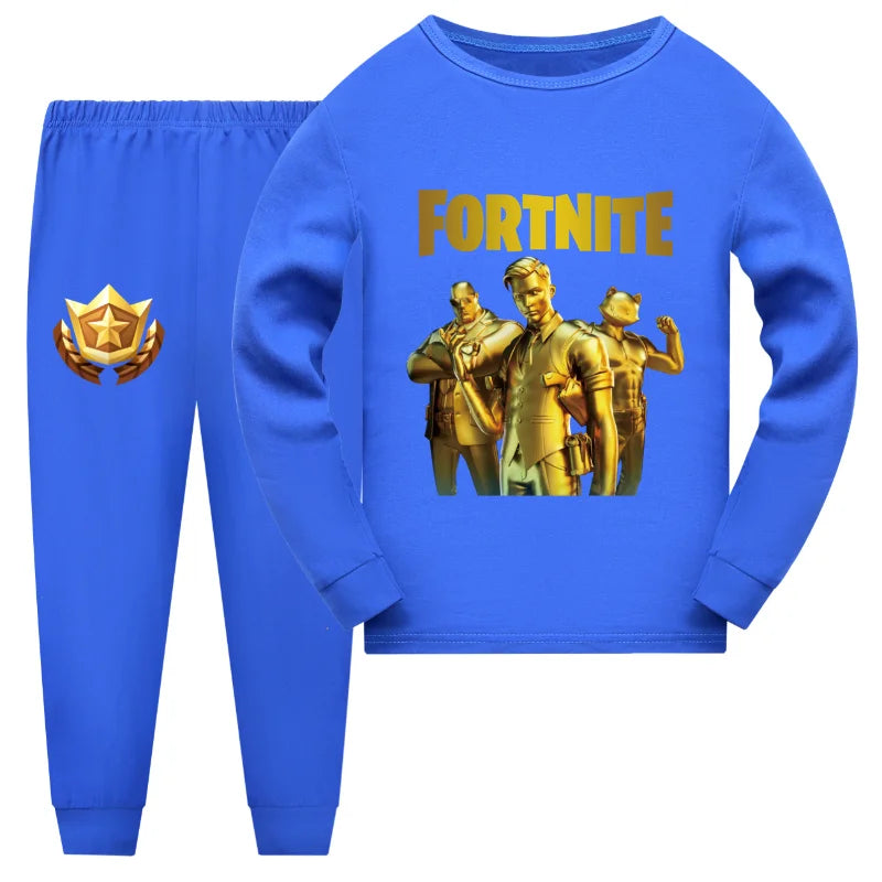 2pcs Fortnite Pajamas Boys Pijama Cotton Clothes Set Halloween Sleepwear Children Nightwear for Girls Toddler Outfits Xmas Gift