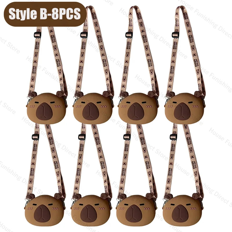 2025 New Cartoon Capybara Silicone Crossbody Bag for Summer Kapibala Small Cute Stylish Shoulder Crossbody Bag Storage Bag