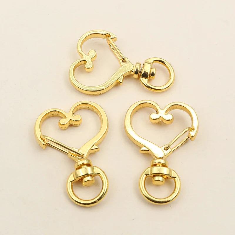 10pcs 35x24mm Heart Snap Hook Trigger Lobaster Clasp Clips Buckles For Keychain DIY Jewelry Making Accessories Findings