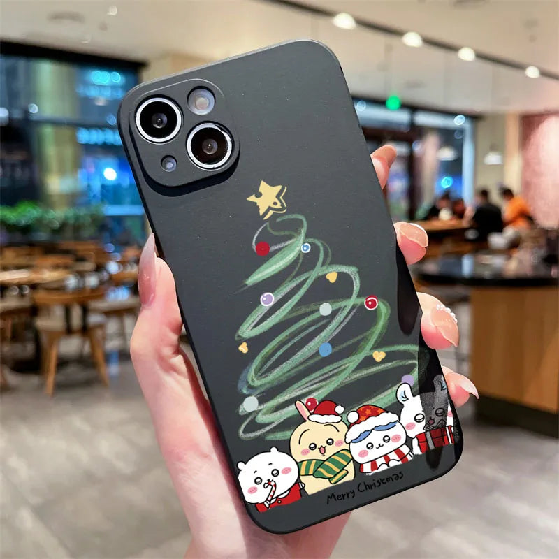Christmas Tree Print Phone Case For Xiaomi Poco X7 Pro 5G M6 Pro 4G X6 X5 X3 F5 F6 X7 Shockproof Candy Matte Soft Silicone Cover