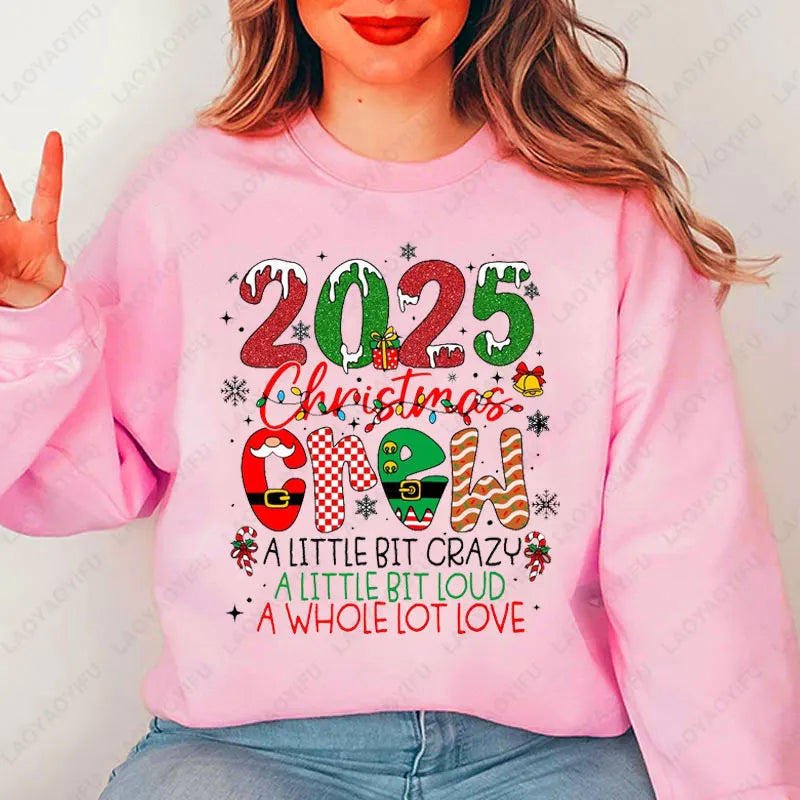 Trend Christmas Crew Pullovers Family Christmas 2025 Print Sweatshirt Fun Matching Holiday Unisex Hoodie Xmas Squad Pajamas Tops