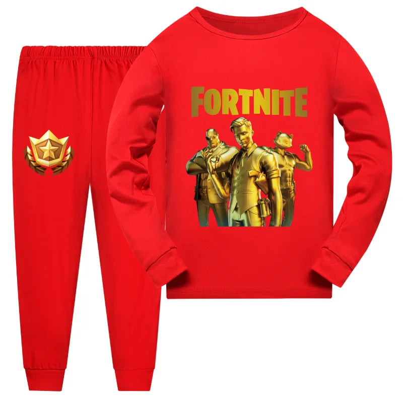 2pcs Fortnite Pajamas Boys Pijama Cotton Clothes Set Halloween Sleepwear Children Nightwear for Girls Toddler Outfits Xmas Gift