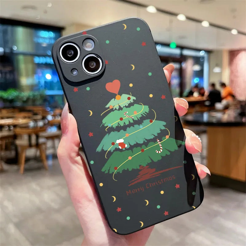 Christmas Tree Print Phone Case For Xiaomi Poco X7 Pro 5G M6 Pro 4G X6 X5 X3 F5 F6 X7 Shockproof Candy Matte Soft Silicone Cover
