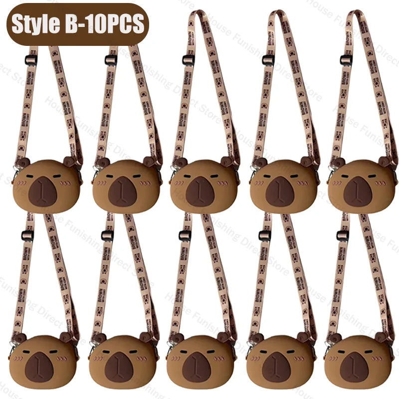 2025 New Cartoon Capybara Silicone Crossbody Bag for Summer Kapibala Small Cute Stylish Shoulder Crossbody Bag Storage Bag