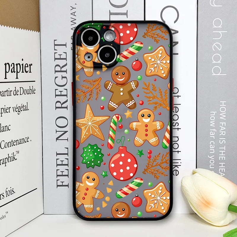 Funny Christmas Themed Gingerbreadman Phone Case for Samsung Galaxy S25 Ultra S24 Fe S23 S22 Plus S21FE 5G Shockproof Soft Cover