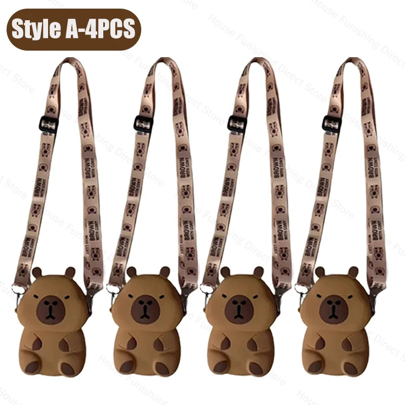2025 New Cartoon Capybara Silicone Crossbody Bag for Summer Kapibala Small Cute Stylish Shoulder Crossbody Bag Storage Bag
