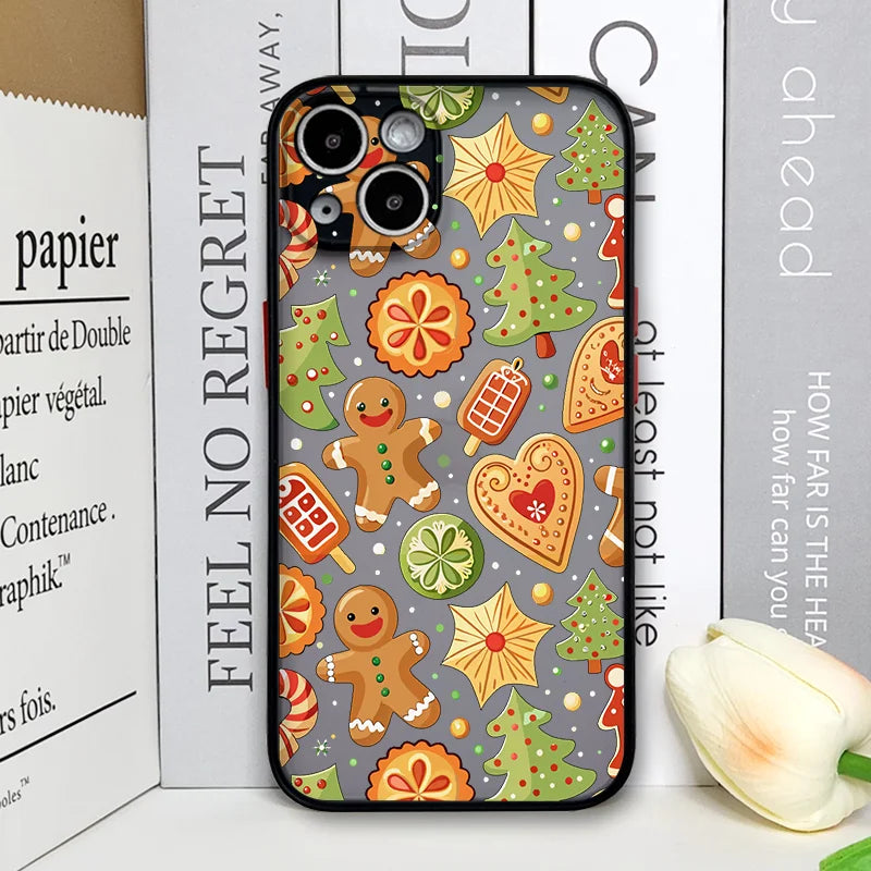 Funny Christmas Themed Gingerbreadman Phone Case for Samsung Galaxy S25 Ultra S24 Fe S23 S22 Plus S21FE 5G Shockproof Soft Cover