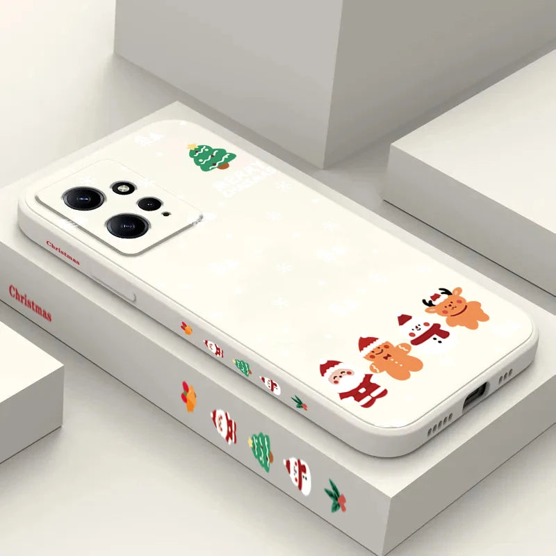 Christmas Pattern Soft Silicone Phone Case For Xiaomi Redmi Note 14 13 12 Pro Plus 5G 12S 11 10 14C 13C 12C Shockproof TPU Cover