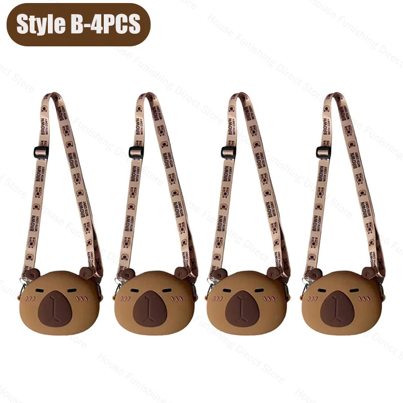 2025 New Cartoon Capybara Silicone Crossbody Bag for Summer Kapibala Small Cute Stylish Shoulder Crossbody Bag Storage Bag