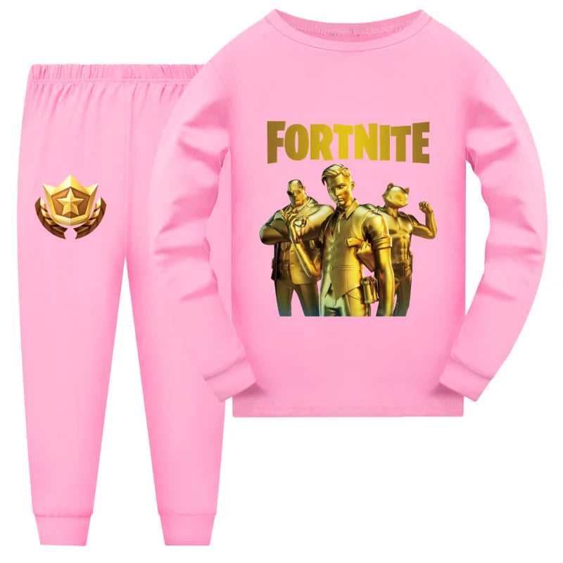 2pcs Fortnite Pajamas Boys Pijama Cotton Clothes Set Halloween Sleepwear Children Nightwear for Girls Toddler Outfits Xmas Gift