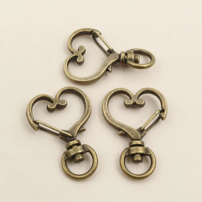 10pcs 35x24mm Heart Snap Hook Trigger Lobaster Clasp Clips Buckles For Keychain DIY Jewelry Making Accessories Findings