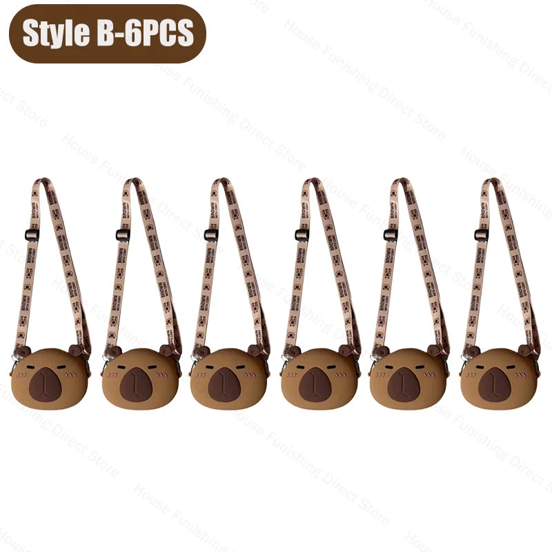 2025 New Cartoon Capybara Silicone Crossbody Bag for Summer Kapibala Small Cute Stylish Shoulder Crossbody Bag Storage Bag
