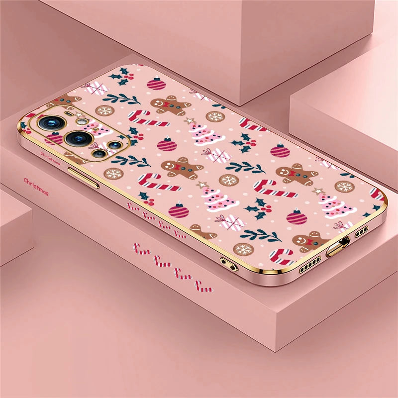 Fashion Plating Phone Case For Oneplus Nord 3 CE 2 Lite N20 5G 9 8T Camera Lens Protection Shockproof Christmas Tree Cover