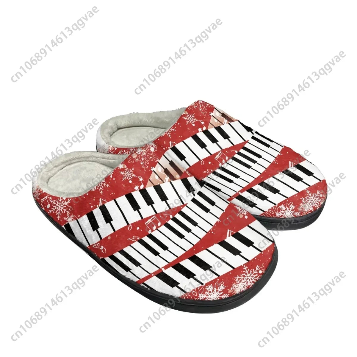 2025 New Arrival Christmas Piano Keyboard Music Home Cotton Slippers Mens Womens Teenager Plush Bedroom Keep Warm Custom Slipper