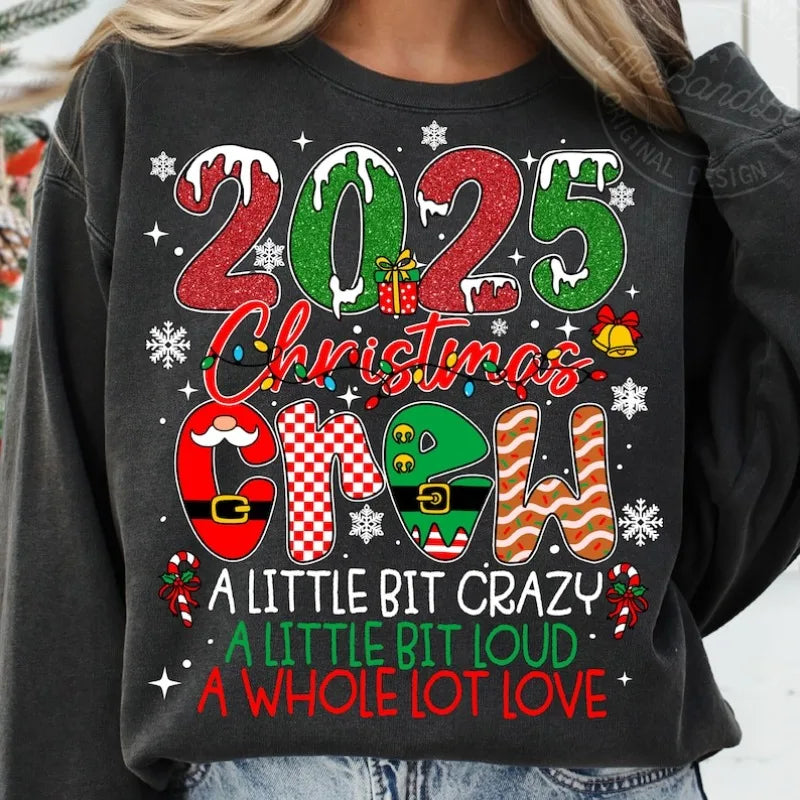 Trend Christmas Crew Pullovers Family Christmas 2025 Print Sweatshirt Fun Matching Holiday Unisex Hoodie Xmas Squad Pajamas Tops