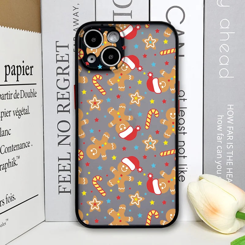 Funny Christmas Themed Gingerbreadman Phone Case for Samsung Galaxy S25 Ultra S24 Fe S23 S22 Plus S21FE 5G Shockproof Soft Cover