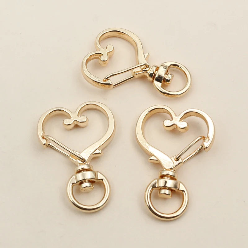 10pcs 35x24mm Heart Snap Hook Trigger Lobaster Clasp Clips Buckles For Keychain DIY Jewelry Making Accessories Findings