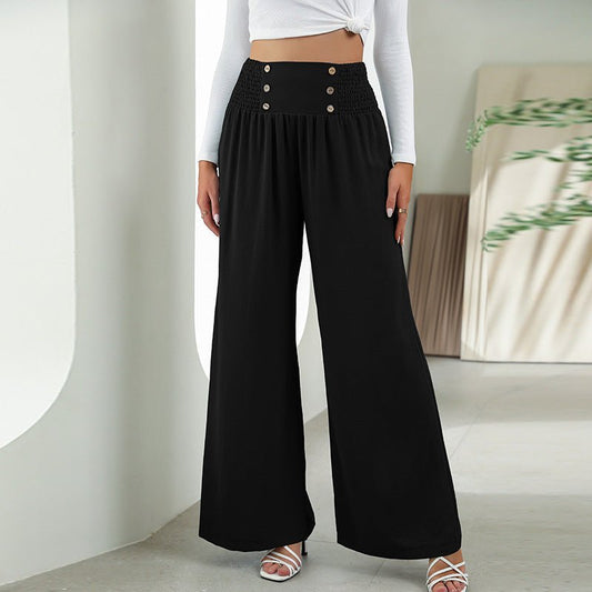 Fashion Straight Wide Leg Pants Elastic High Waist Casual Trousers For Women - StoreTokTikFashion Straight Wide Leg Pants Elastic High Waist Casual Trousers For Women