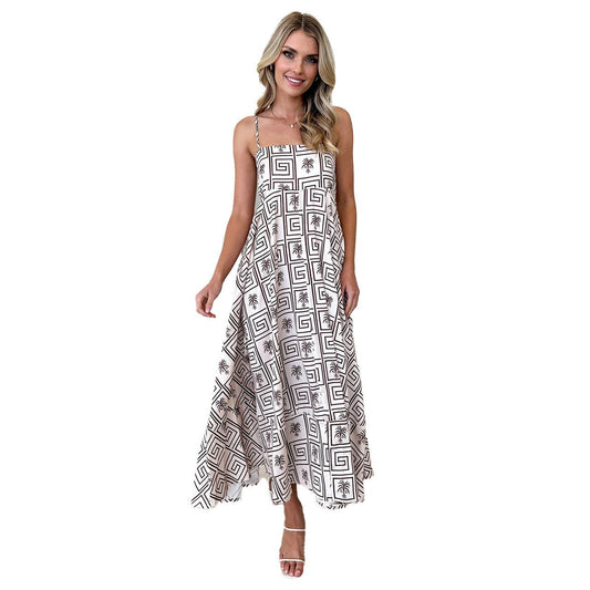 Floral Print Suspender Dress Summer Slim Fit Long Dresses For Womens Clothing - StoreTokTikFloral Print Suspender Dress Summer Slim Fit Long Dresses For Womens Clothing