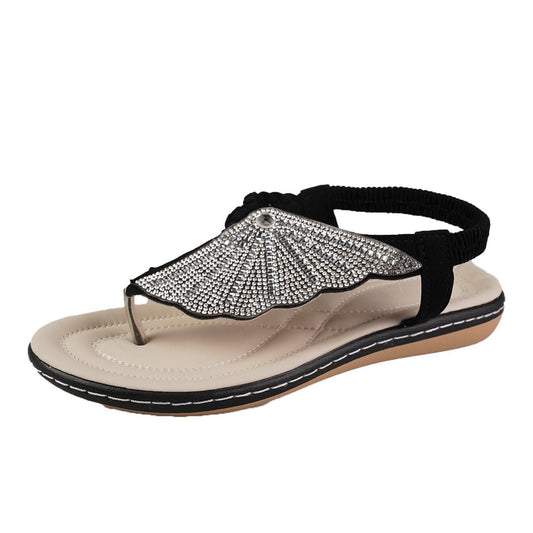 New Rhinestone Shell Flip - Flops Sandals Summer Beach Shoes For Women Fashion Casual Low Heel Flat Slides Slippers - StoreTokTikNew Rhinestone Shell Flip - Flops Sandals Summer Beach Shoes For Women Fashion Casual Low Heel Flat Slides Slippers