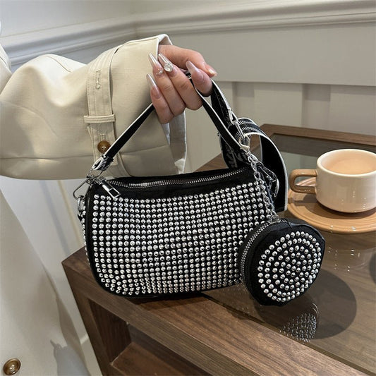 Rhinestone Shoulder Bag With Small Purse Fashion Party Underarm Crossbody Bag For Women Luxury Designer Bags - StoreTokTikRhinestone Shoulder Bag With Small Purse Fashion Party Underarm Crossbody Bag For Women Luxury Designer Bags