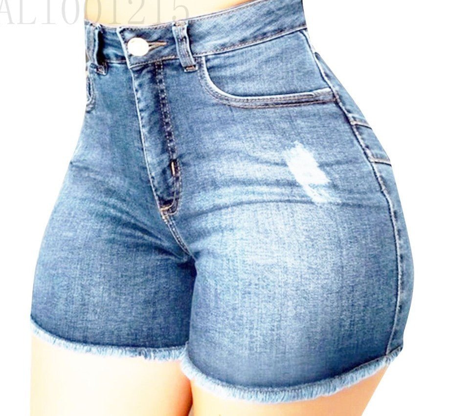 Stretch Slim Fit Ripped Tassel Denim Shorts For Women - StoreTokTikStretch Slim Fit Ripped Tassel Denim Shorts For Women