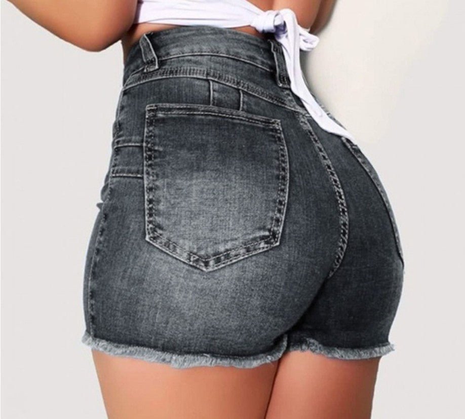 Stretch Slim Fit Ripped Tassel Denim Shorts For Women - StoreTokTikStretch Slim Fit Ripped Tassel Denim Shorts For Women